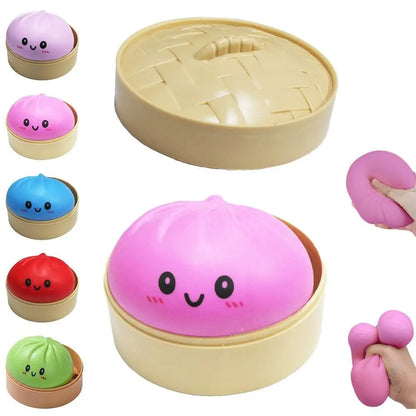 Squishy Dumpling Bun Toy, Slow Rising Glitter Dumpling Stress Ball