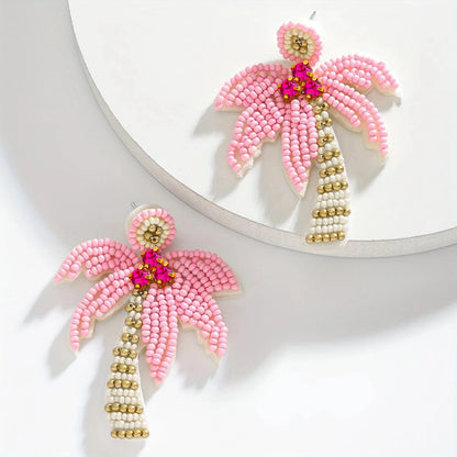 Fun Bohemian Handmade Beaded Coconut Trees and Cactus
