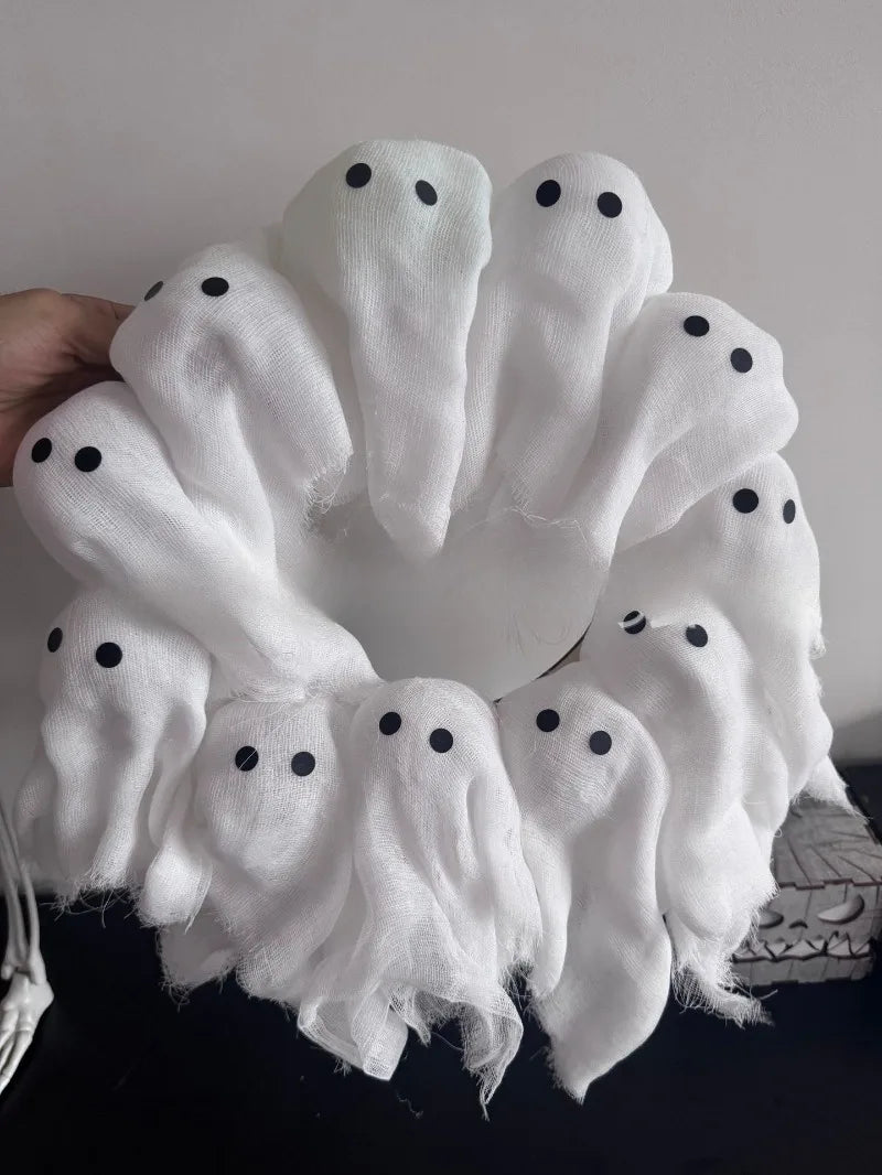 Lit Ghosts Wreath Great for decorating Doors or Windows