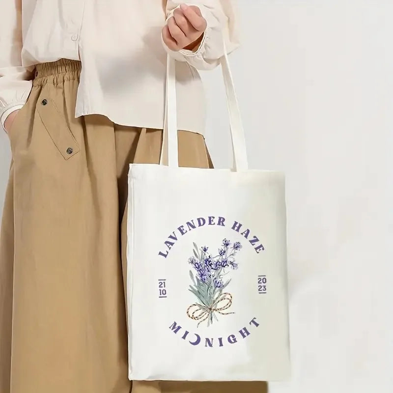 Gift Bag, Wildflowers Canvas Shoulder Bag, Handbag, Shopping Bag, Gift Bag