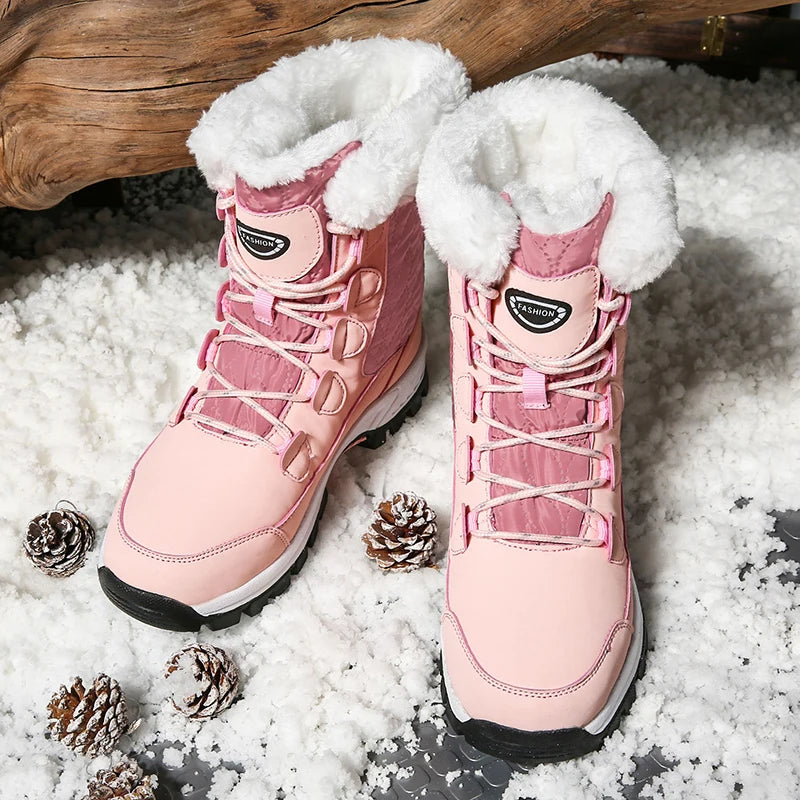 Anti-Slip Snow Boots, Warm and Thick with Fleece Lining, Suitable for Winter Snow