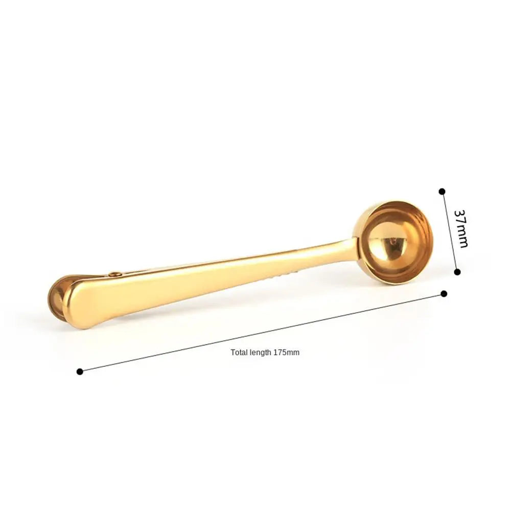 2-in-1 Stainless Steel Powder Measuring Scoop with Sealing Clip