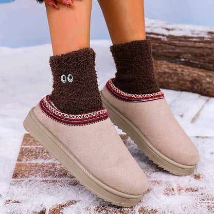 Warm, Thick Cashmere Soles Without Heels, Half Slipper Sizes 9 to 11