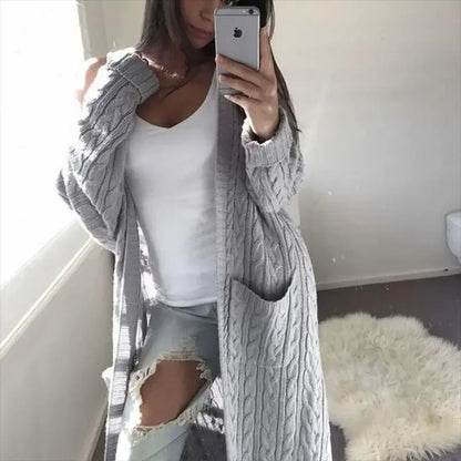 Grey, Pink, Yellow, and White Long Thick Cotton Cardigans