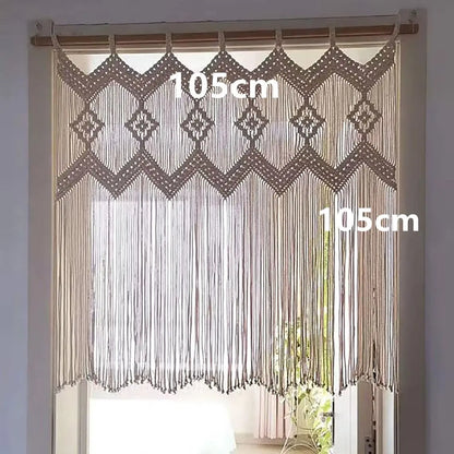 Hand-woven Macrame Cotton Tapestry Curtain, Wall Hanging Art Tapestry, Boho Decoration, Bohemian Wedding Backdrop Tapestry