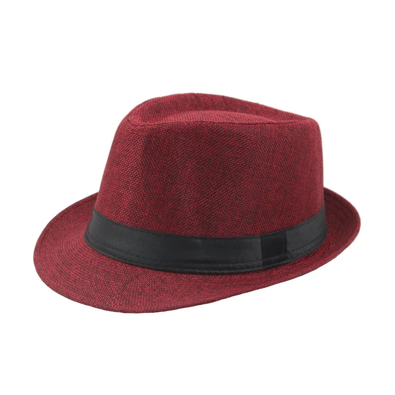 Wide Brim Solid Color Fedoras Casual Jazz Hat
