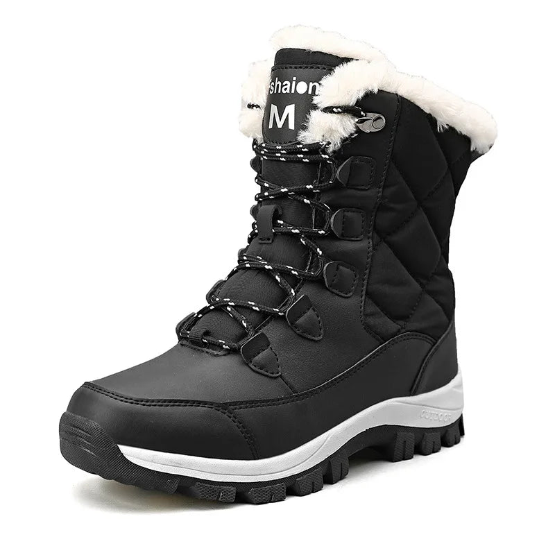 Snow Boots, Warm and Waterproof, Lace Up, Fleece Lined
