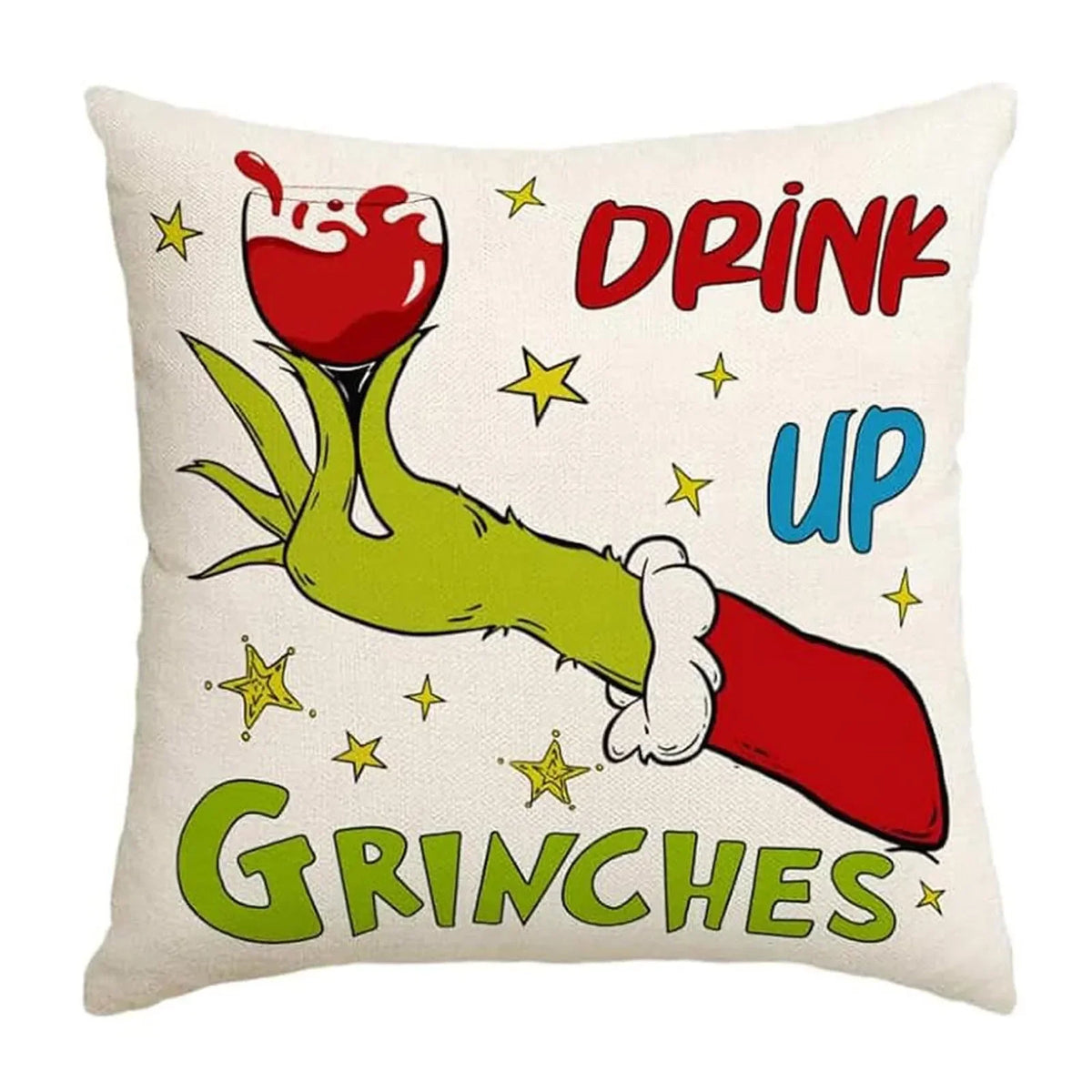 Merry Christmas Throw Pillow Cover, 18 × 18 Inch, Cover Only