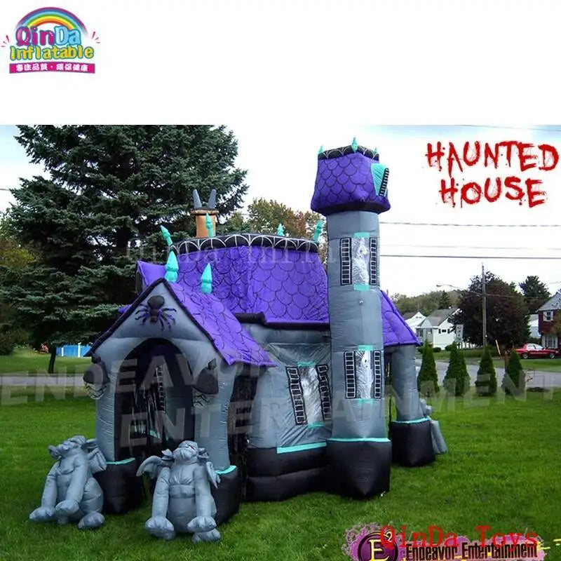 Enormous Inflatable Haunted House Pass-through to Welcome Trick or Treaters