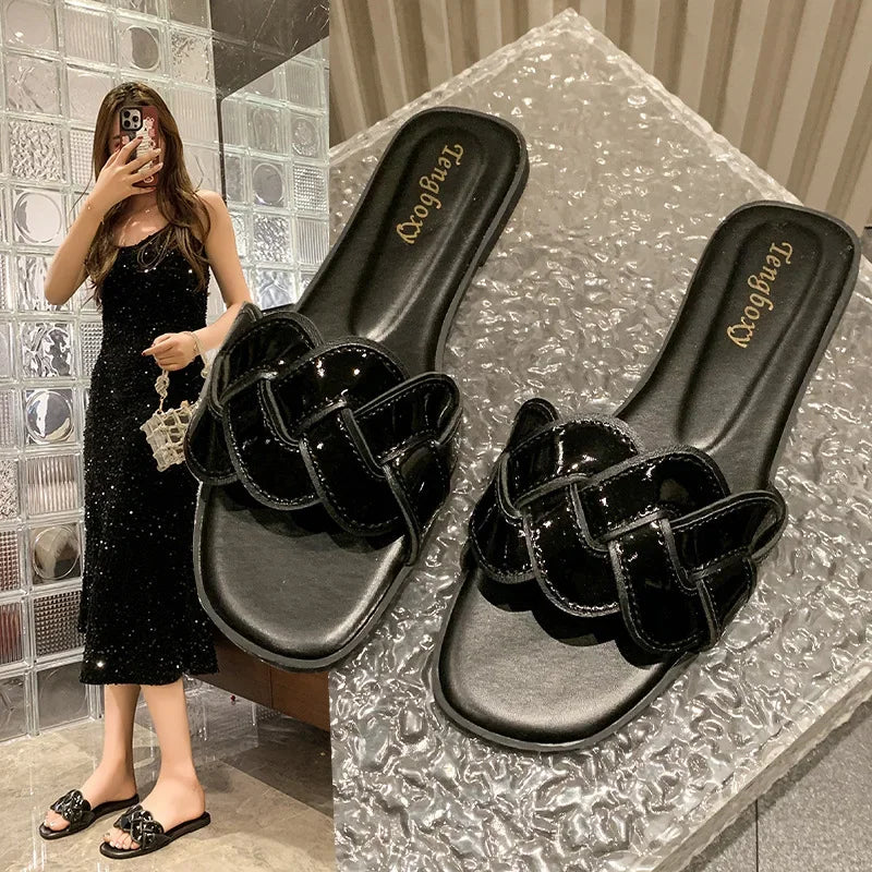 Available in wide widths, Square Toe, Flat Flip Flops. Come in Red, White, Black, and Tan