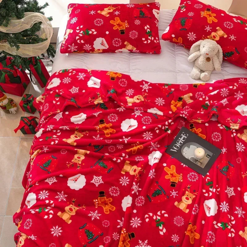 Christmas Flannel Throw Blanket in Various Sizes and Prints
