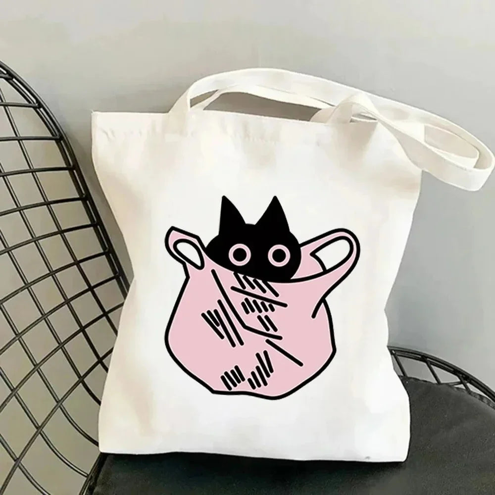 Life Is Better with Cats Canvas Tote Bag, Handbag. USE THIS AS THE GIFT OR TO HOLD THE GIFT---WHY USE PAPER?