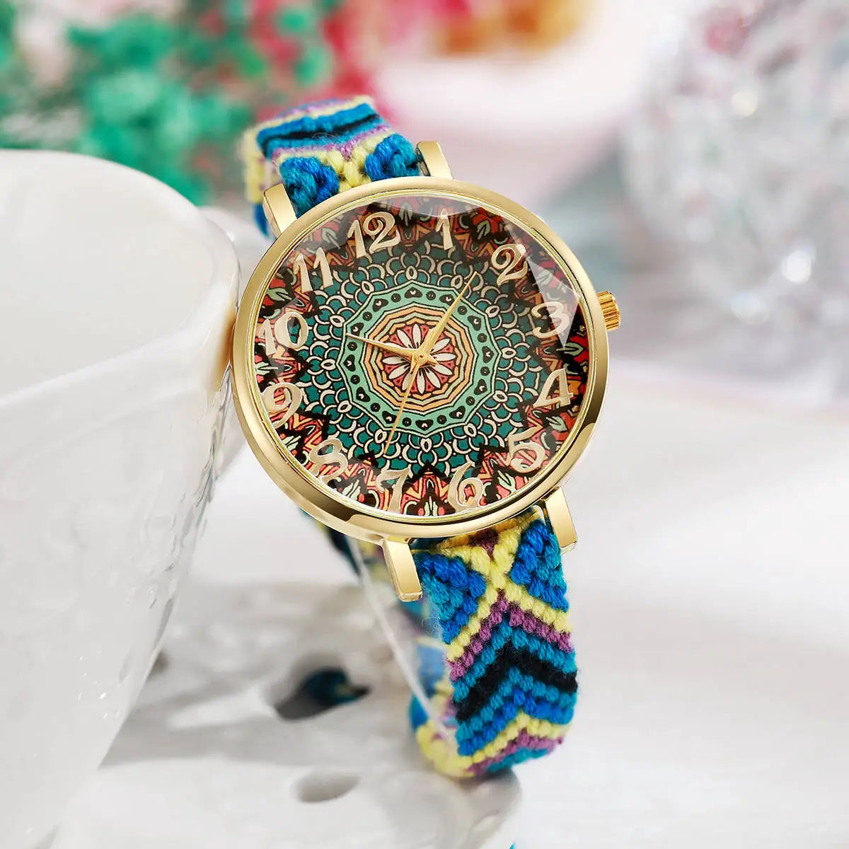 Vintage Woven Strap Ladies Quartz Wristwatch （Without Box）