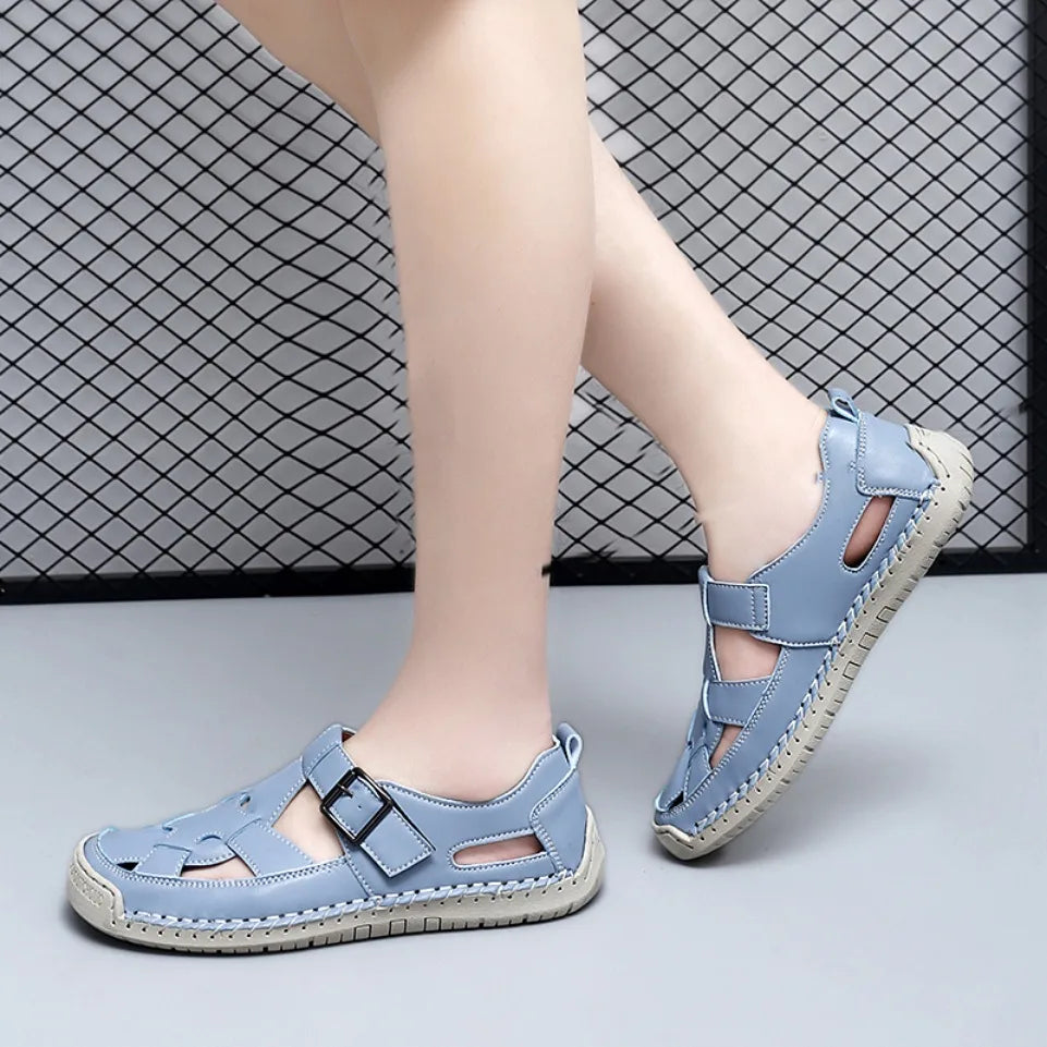 Breathable Romanesque Faux Leather Sandals in various colors