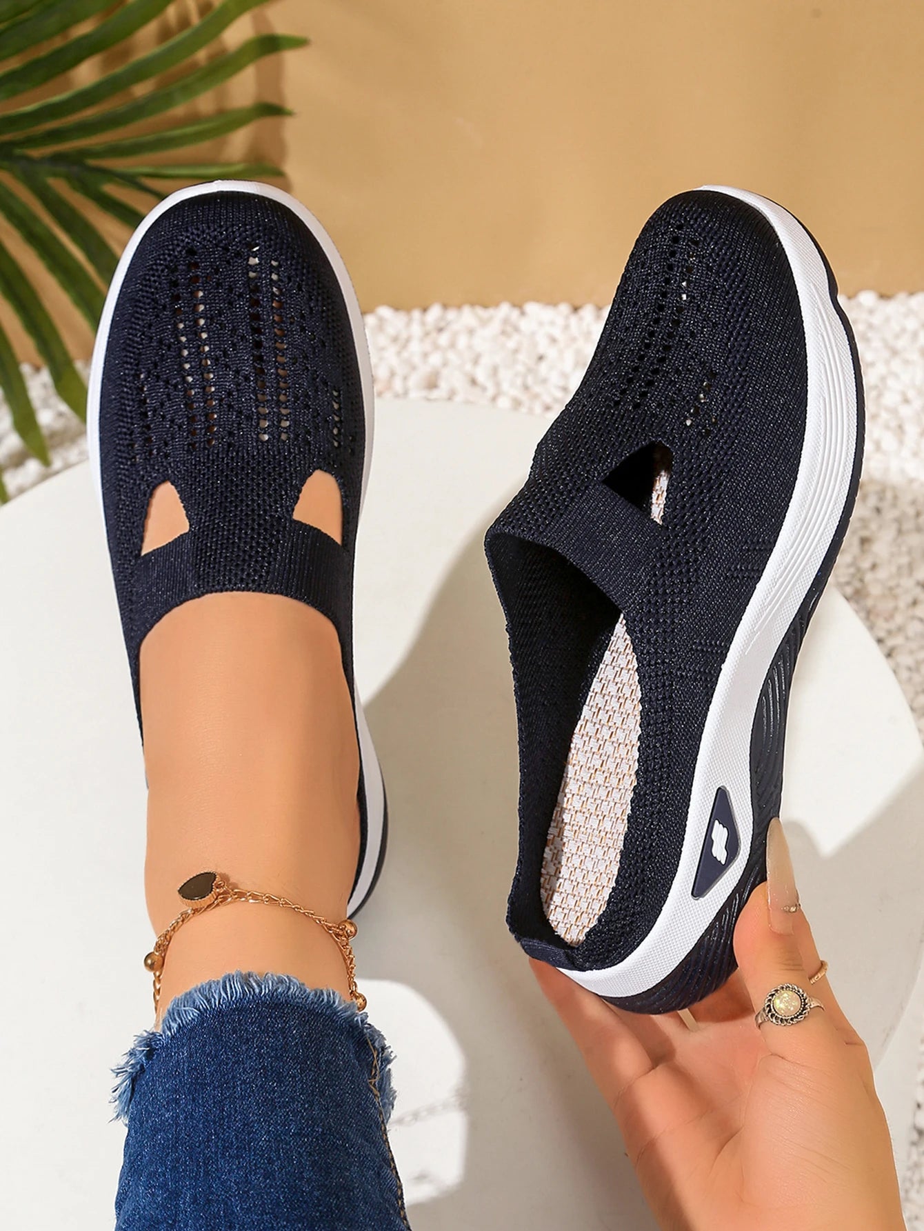 Cotton Air Mesh Slip-On Shoes. Open Places make these shoes cooler than others like them