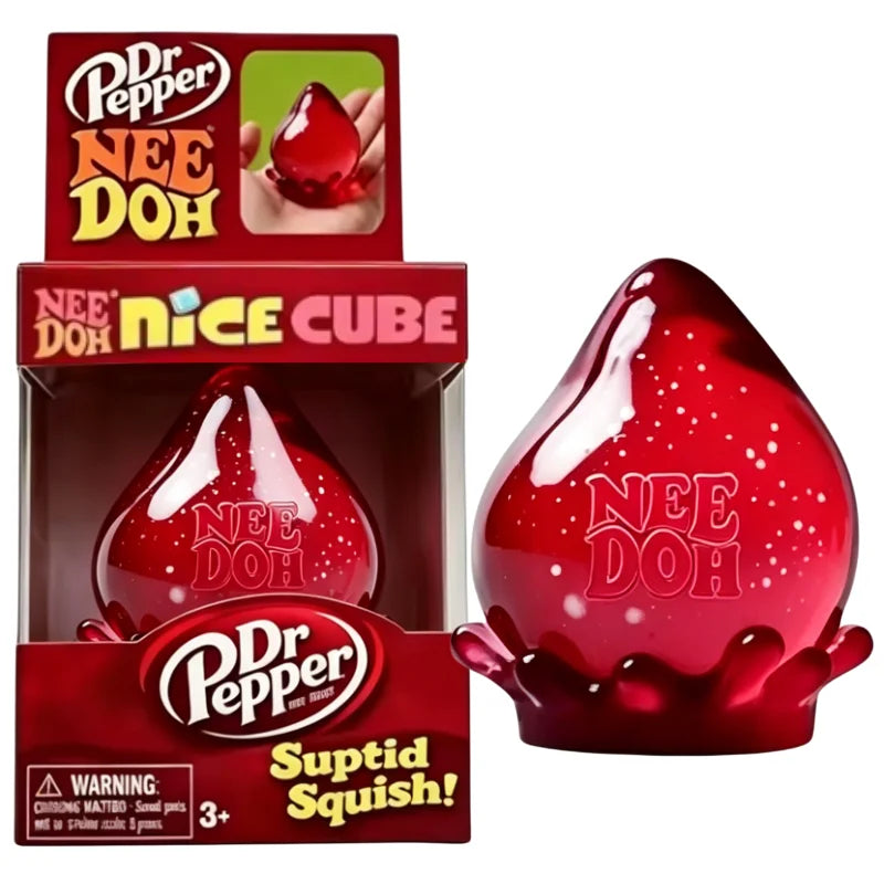 Needoh Dreamy Water Drop Marbled Cube Malt Sugar Squishy Toy Soft Squeeze Anxiety Relief Fidget Toy For Adults and Children 11+