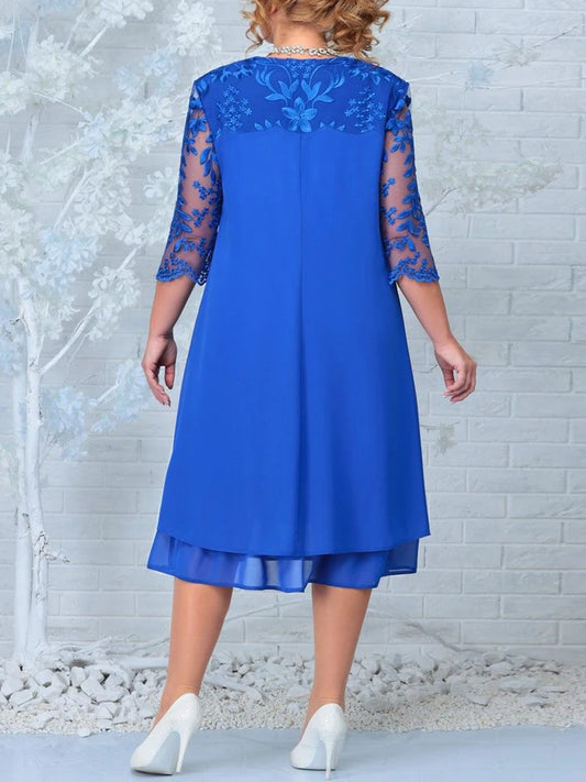 Sizes to 4XL  in 7 Colors  Embroidery Patchwork Elegant Dresses