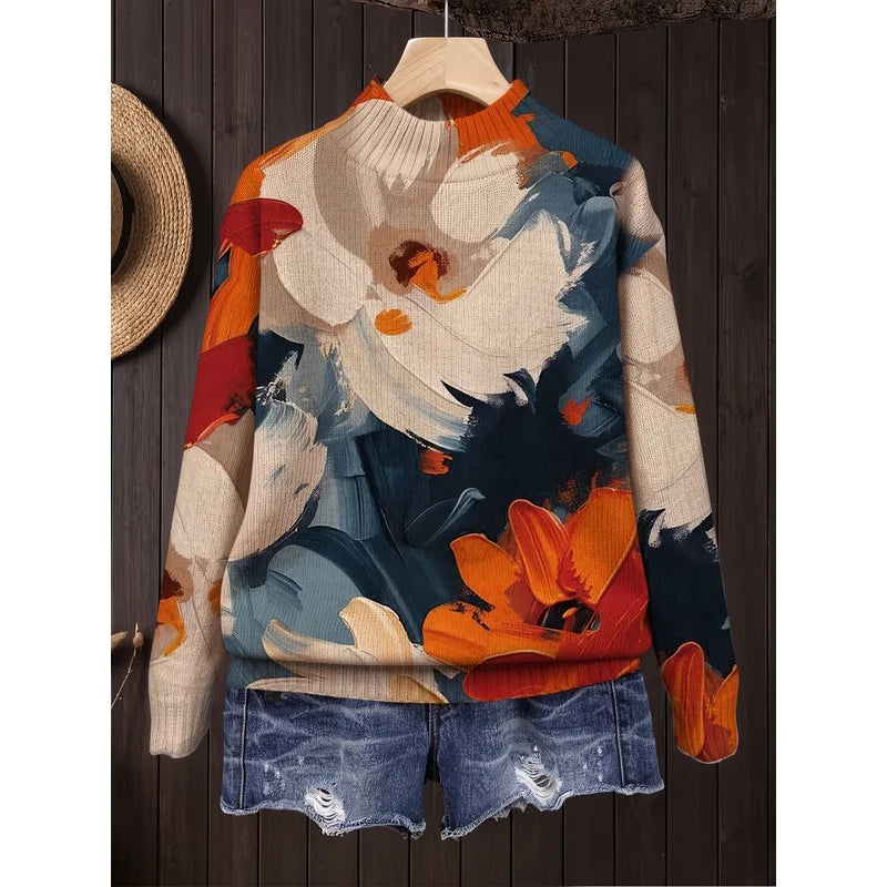 Sizes to 3XL, Soft Warm Turtleneck Knit Pullover, Relaxed Fit