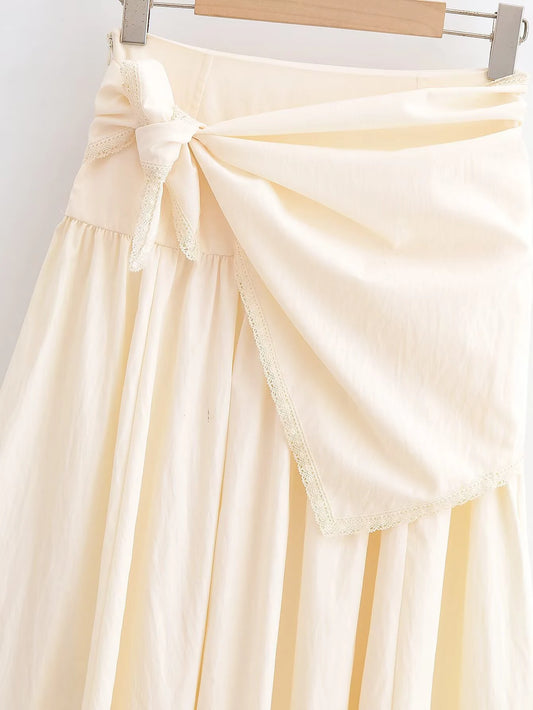 High Waisted Lace Scarf Decoration Zippered waist