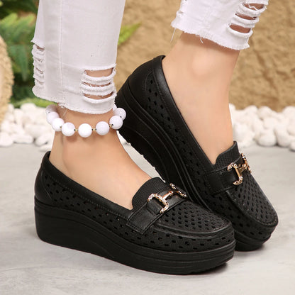 Comfortable Thick-soled Non-slip Shoes for Women, Breathable with a Wedge
