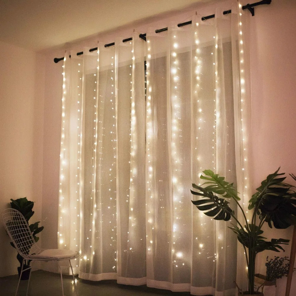 11 Colors of 3/6M USB LED Curtain 8 Modes Remote Control String Lights  Fairy Garland Lights