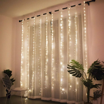 11 Colors of 3/6M USB LED Curtain 8 Modes Remote Control String Lights  Fairy Garland Lights