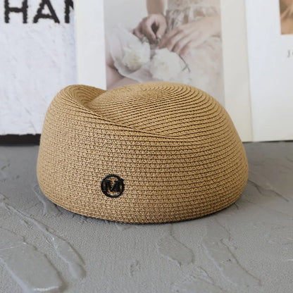 Straw Pillbox Hat  in 4 colors
