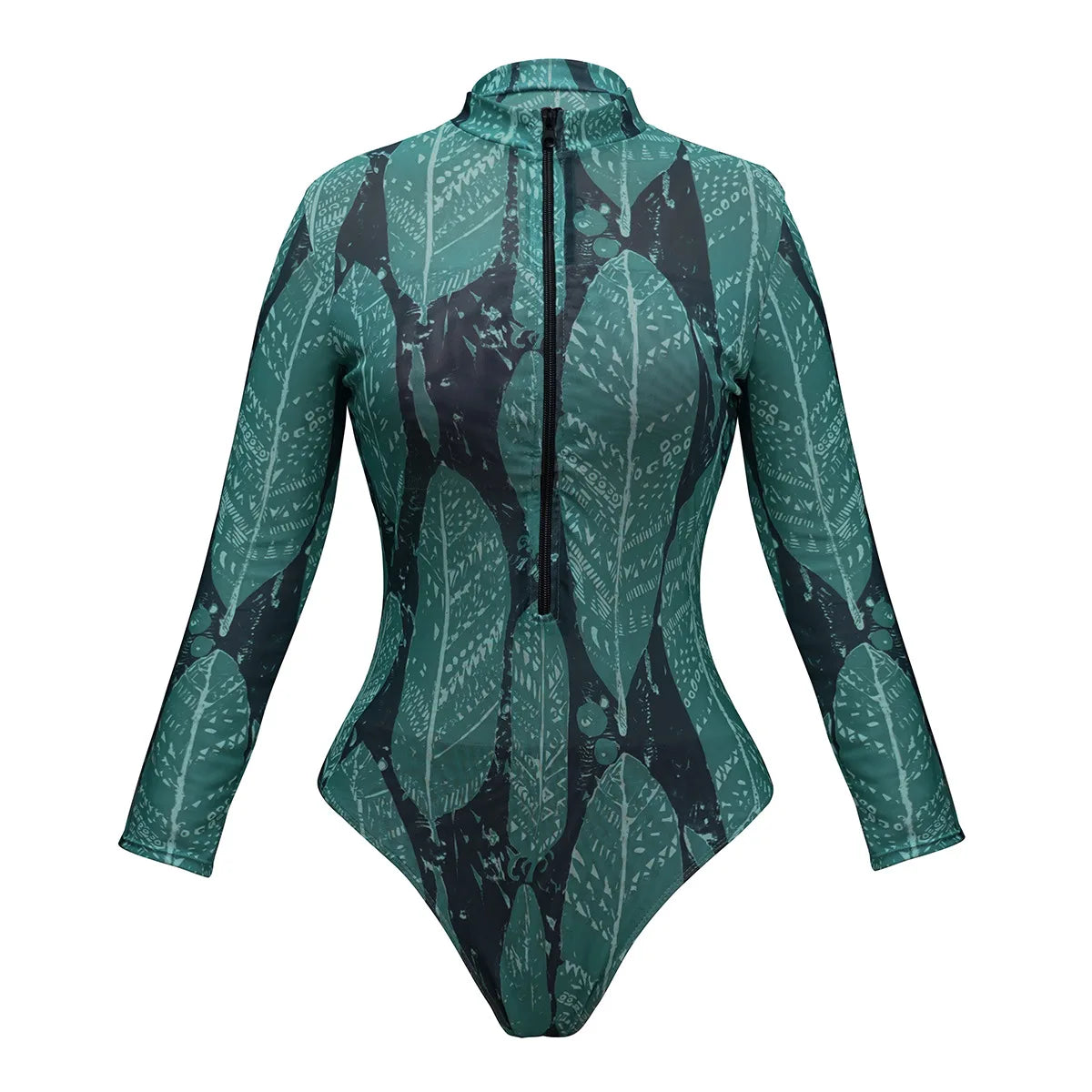 One-Piece Swimsuit Sun Protection Long Sleeves Beachwear With Pants