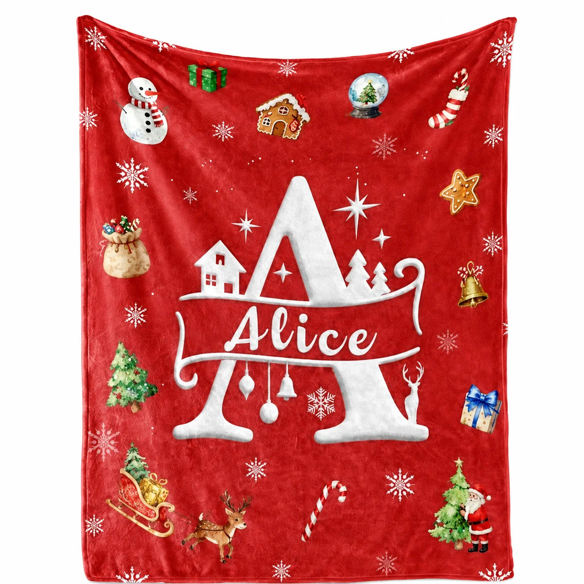 Personalized Christmas Blanket Customized Name Great Stocking Stuffer. 7 colors
