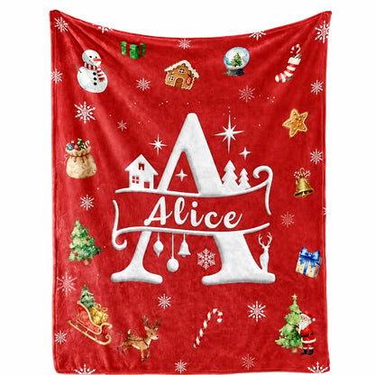 Personalized Christmas Blanket Customized Name Great Stocking Stuffer. 7 colors