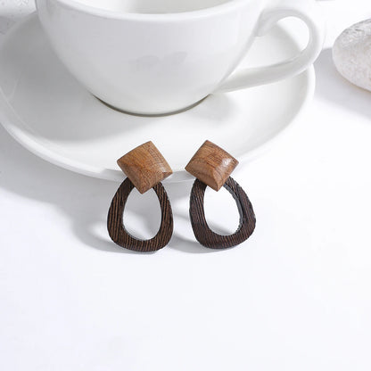 Handmade Wooden Drop Earrings