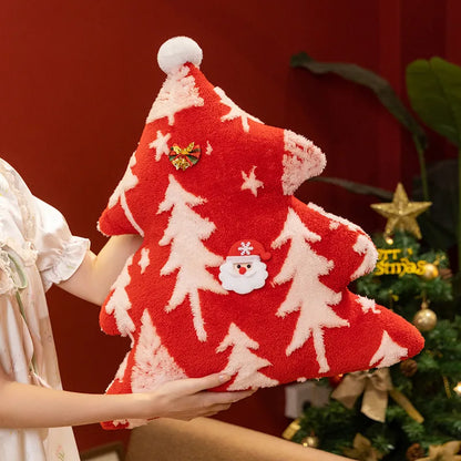 Christmas Tree Stuffed Throw Pillow or  Square, Tree Printed Pillows