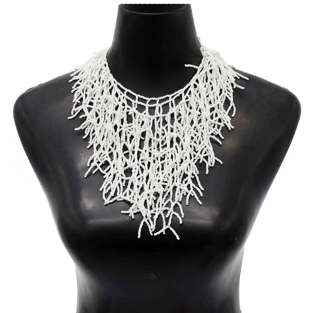 Multicolor South African Tribal Bib Collar Overlay