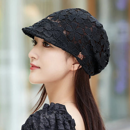 Thin Hollow Hook Flower Cap with a very slight brim HElegant