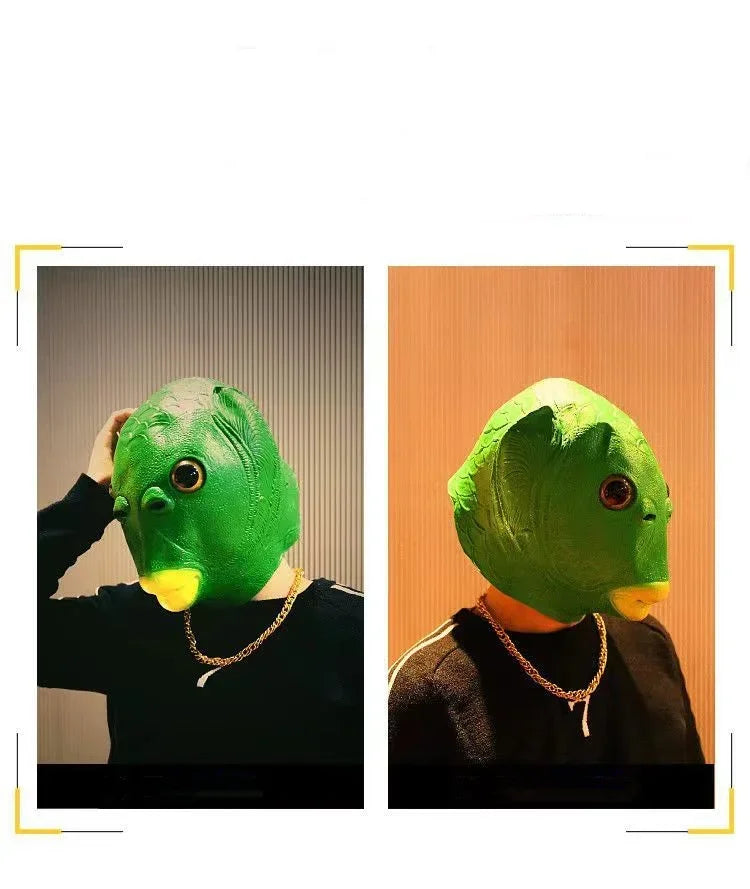 Inflatable Alien Costume With Fish Head Mask Funny Halloween Cosplay Suit For Adults