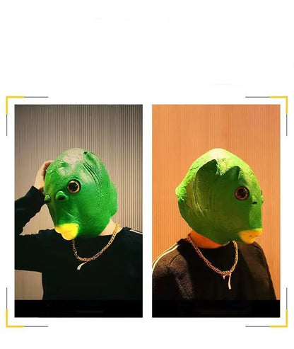 Inflatable Alien Costume With Fish Head Mask Funny Halloween Cosplay Suit For Adults