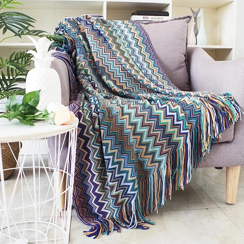 Boho Blankets with Aztec Baja Blanket Designs, Ethnic Sofa Cover