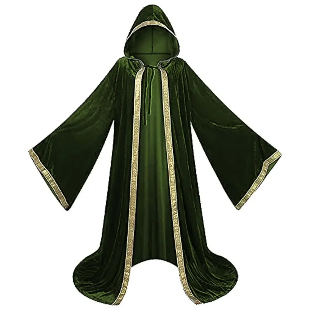 Medieval Wizard Cloak, Adult Hooded (Cane not Included)