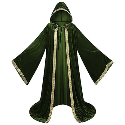 Medieval Wizard Cloak, Adult Hooded (Cane not Included)