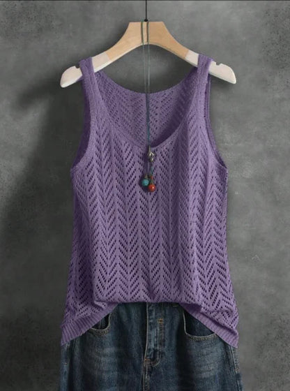 Solid Color Knit Tank Top Suitable for Denim Jeans. 5 unique colors