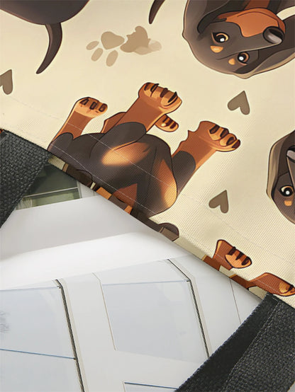 Cartoon dog handbags, or Gift Bags, Reusable, Multifunctional, Printed Canvas