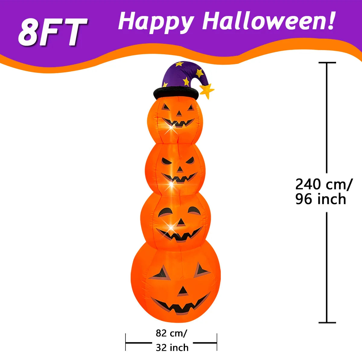 Choose from 9 Different Halloween Inflatables with Built-in LEDs.  Pumplins, Ghosts, and Ghouls