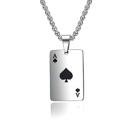 Stainless Steel Poker Card Ace of Spades and Ace of Hearts. Buy Separately or as a pair