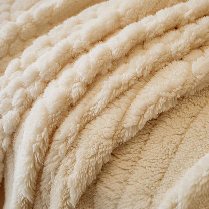 1pc Bohemian Jacquard Warm Tuffed Fleece Sofa Blanket