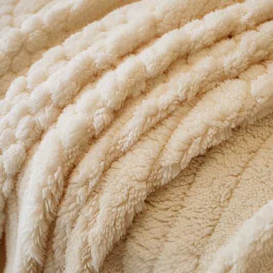 1pc Bohemian Jacquard Warm Tuffed Fleece Sofa Blanket