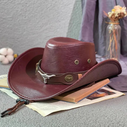 Faux Leather Western Cowboy Hats For Men and Women