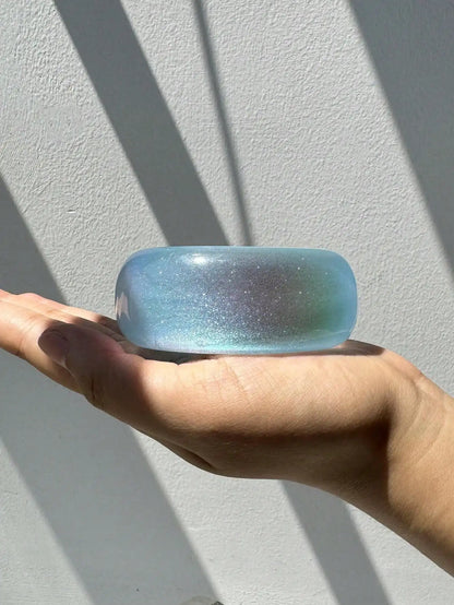 Blue Laser Gradient Irregular Resin Bracelet