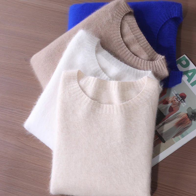 Basic Soft Knit Pullover Sweater, Round Neck, Long Sleeve, 12 colors with some sizes to 3XL