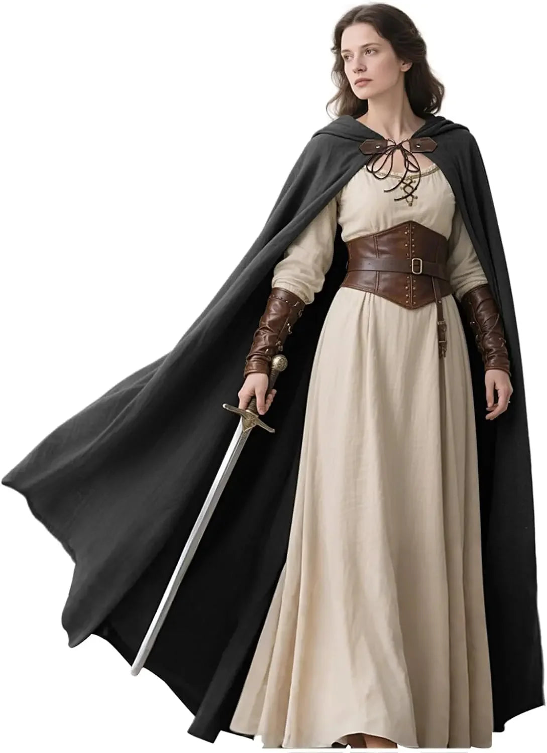 Medieval Hooded Linen Cloak, Renaissance Cape With Hood - Cloak Only in Various Colors