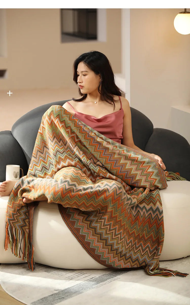 Boho Blankets with Aztec Baja Blanket Designs, Ethnic Sofa Cover
